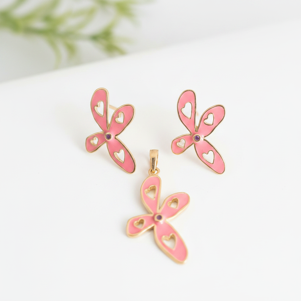 Flower Clover Earrings Gold
