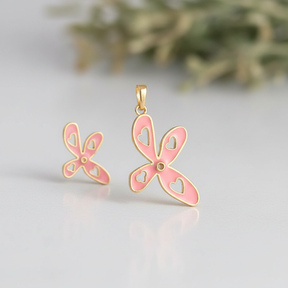 Flower Clover Lucky Charm Set